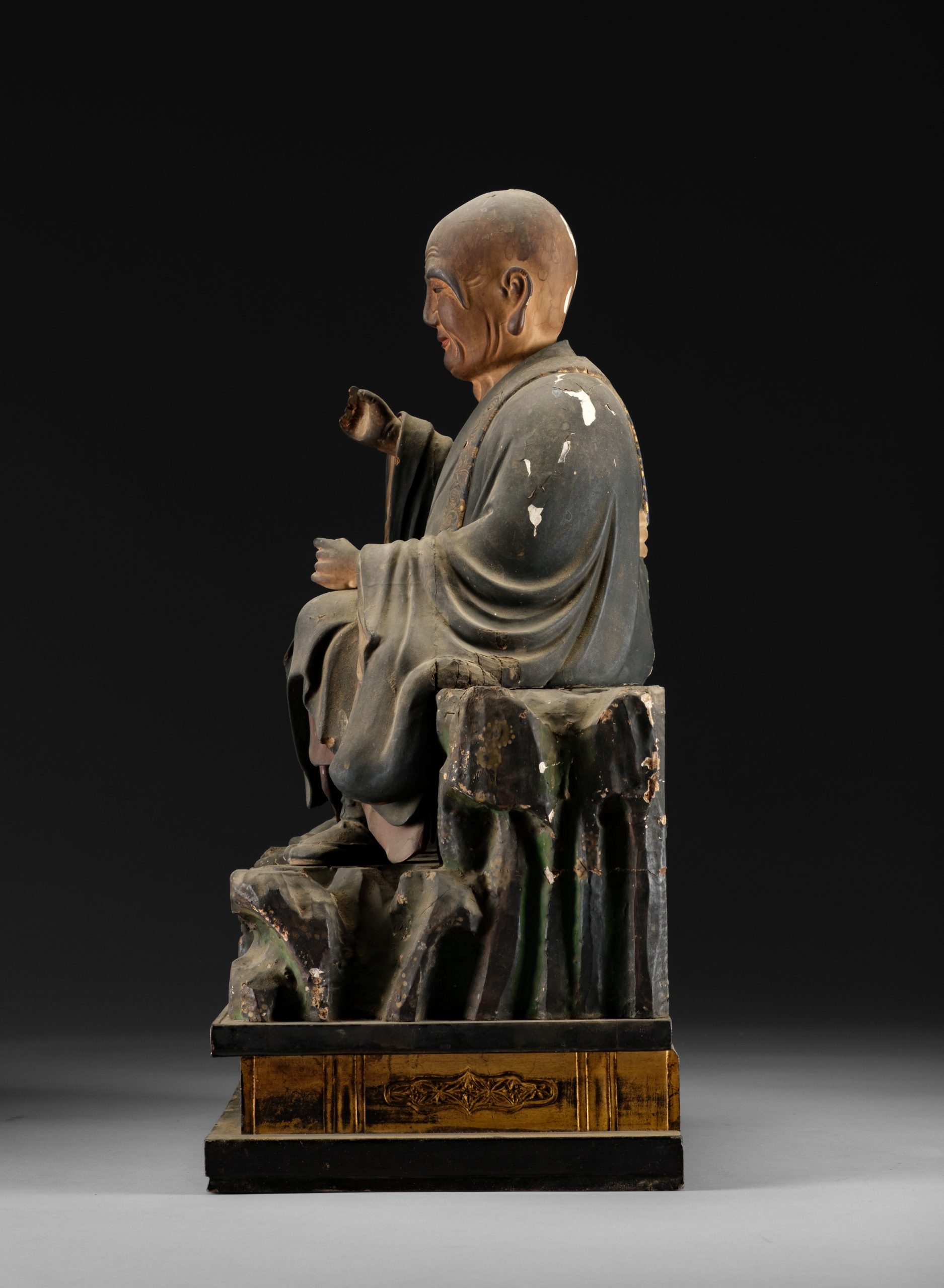 Figure of seated Rakan 羅漢 (arhat) - Image 4