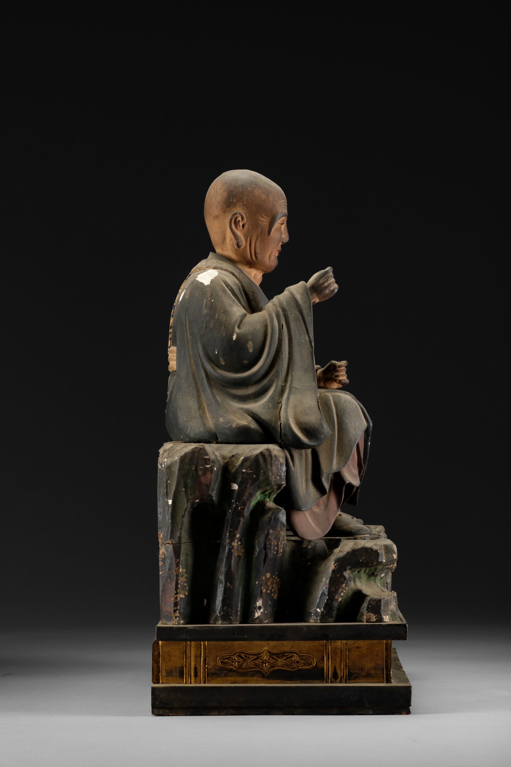 Figure of seated Rakan 羅漢 (arhat) - Image 6