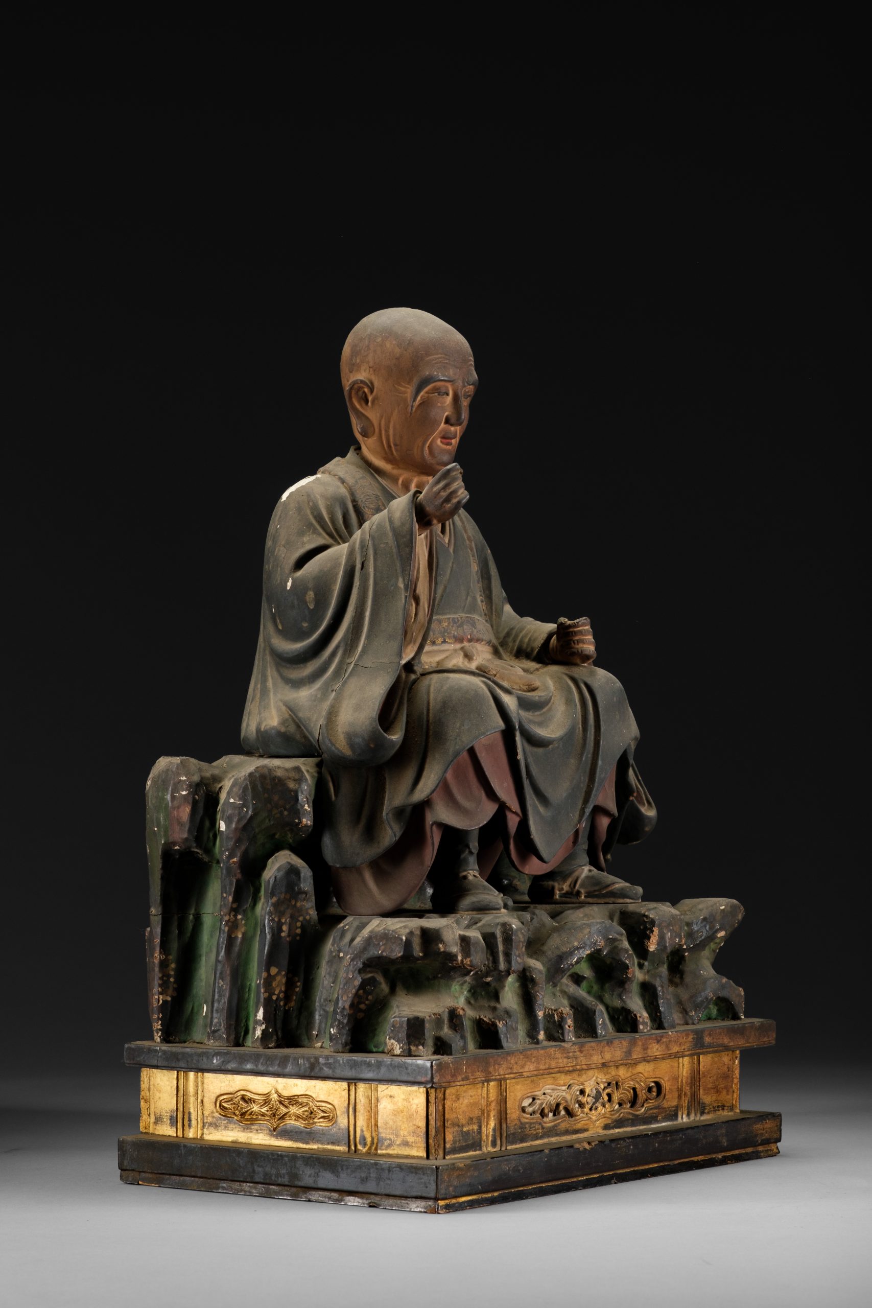 Figure of seated Rakan 羅漢 (arhat) - Image 7