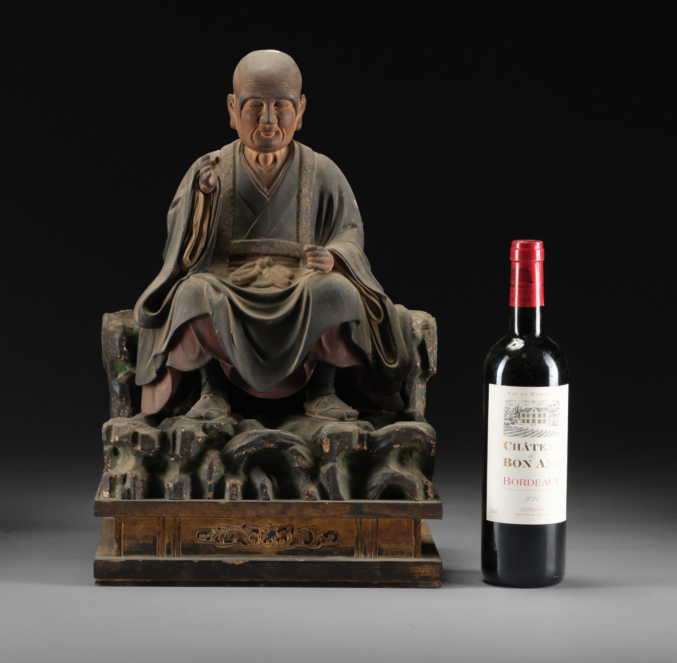 Figure of seated Rakan 羅漢 (arhat) - Image 8