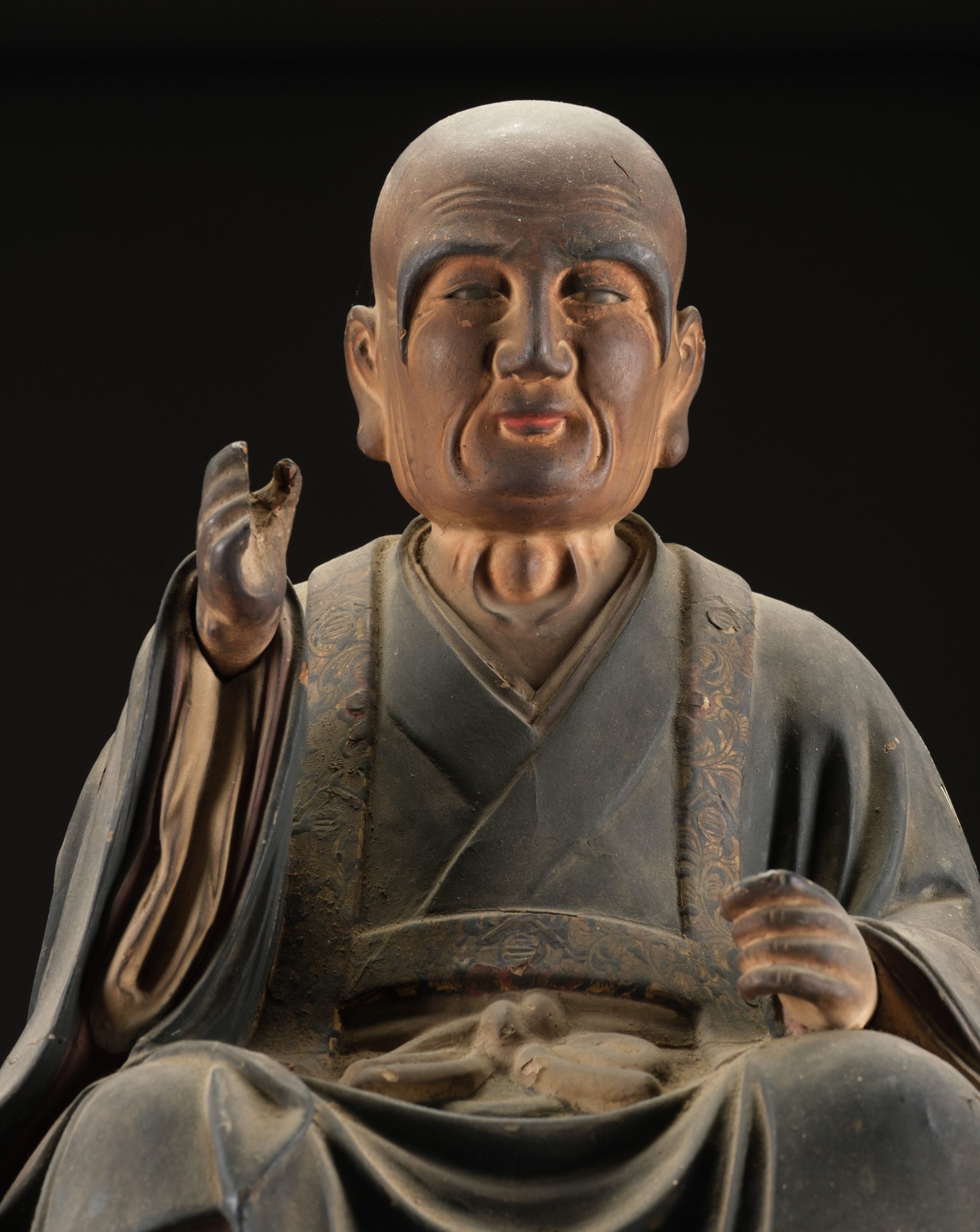 Figure of seated Rakan 羅漢 (arhat) - Image 9