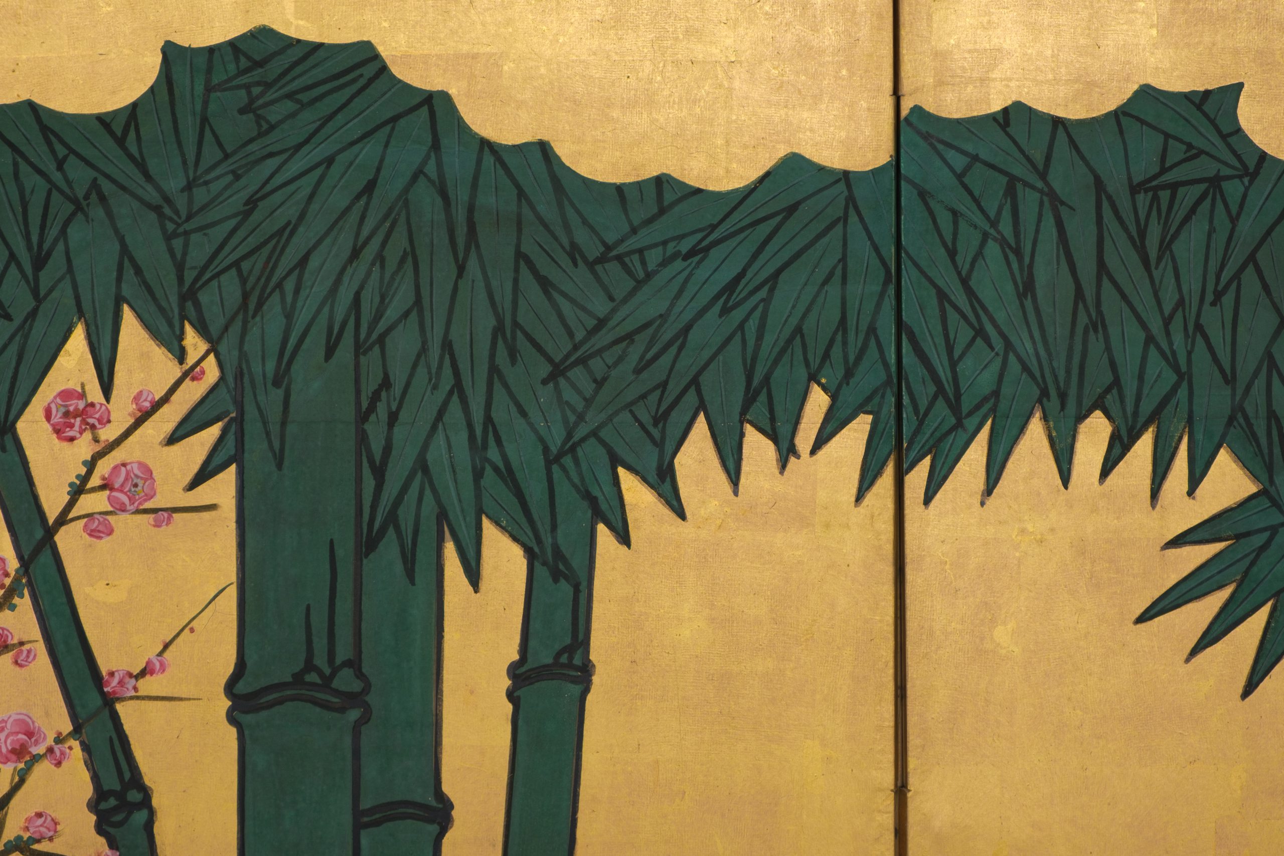 Tall 6-panel screen with spring landscape - Image 4