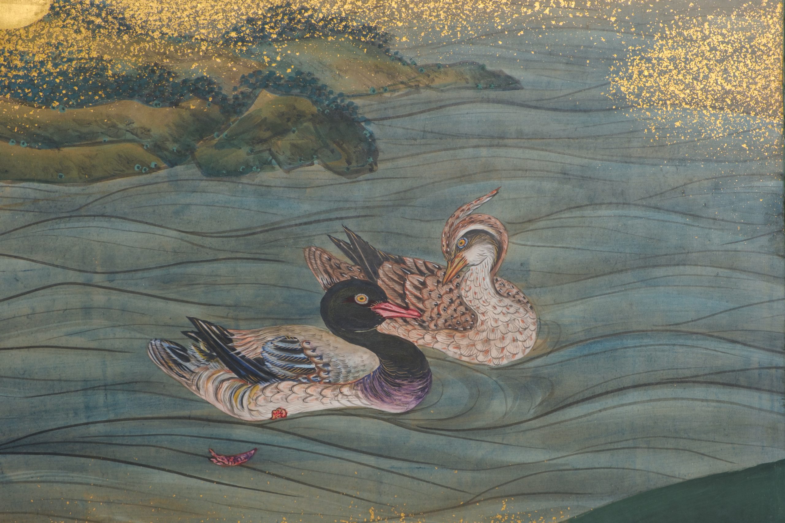 Tall 6-panel screen with spring landscape - Image 7