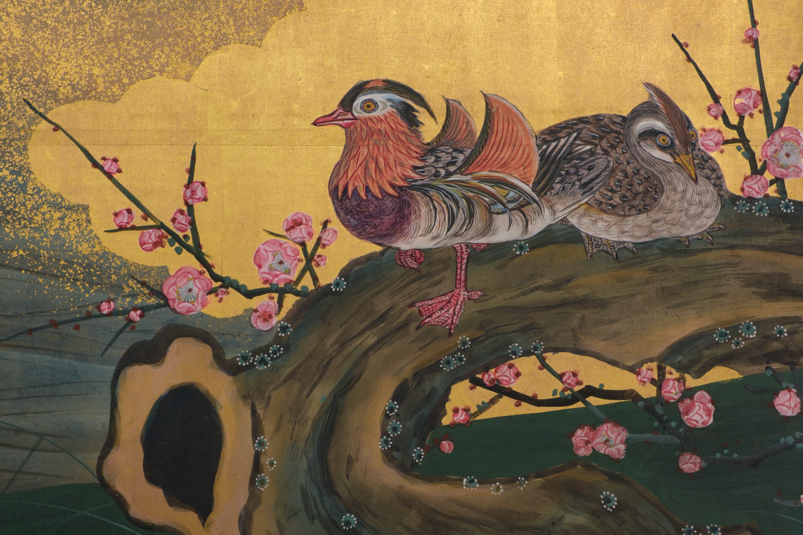Tall 6-panel screen with spring landscape - Image 6