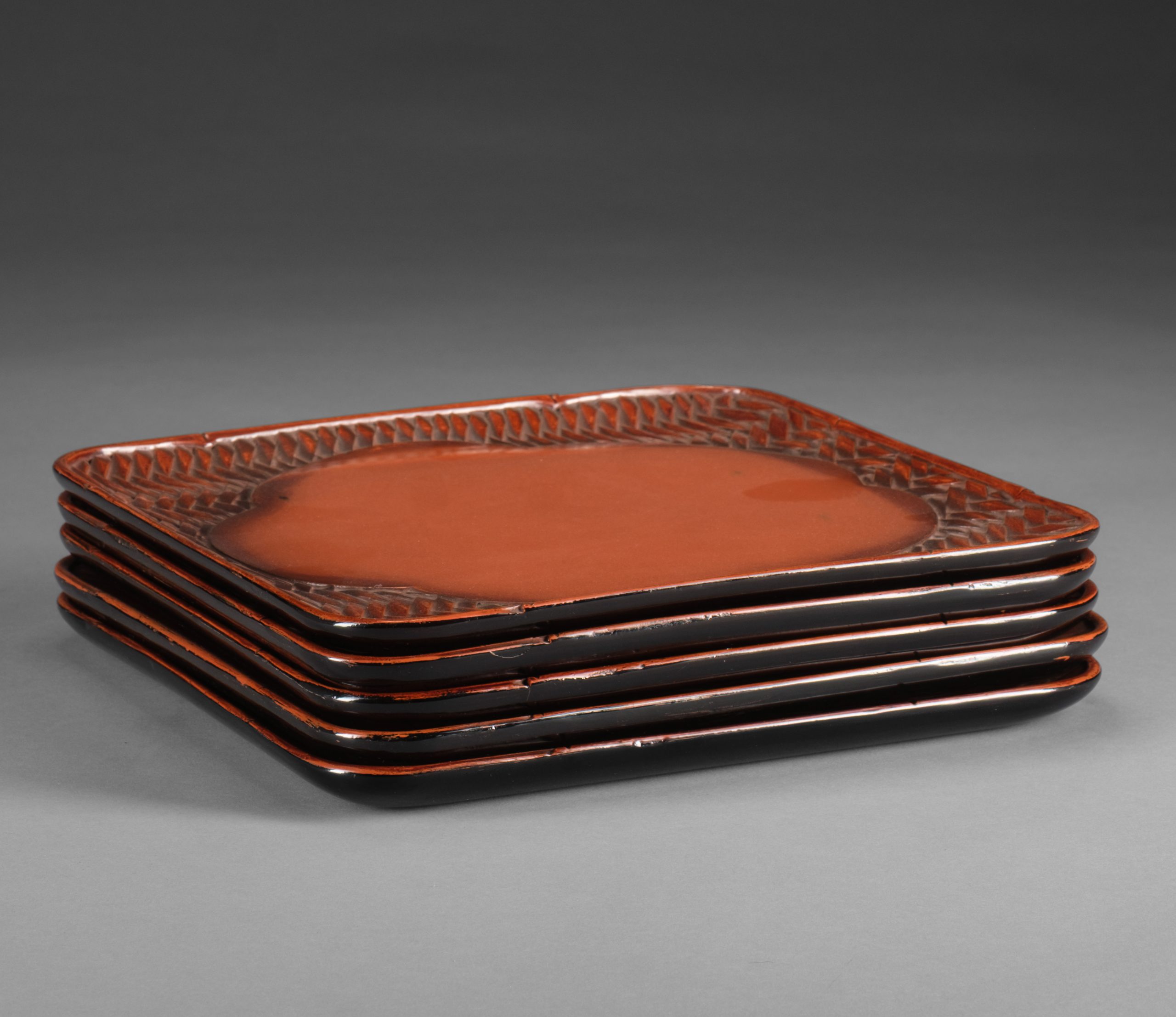 Takaoka lacquer serving trays 5 pcs - Image 3