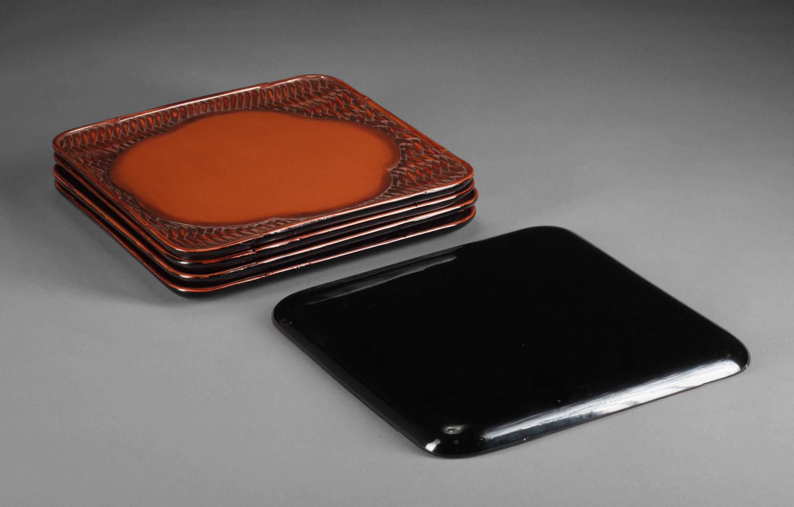 Takaoka lacquer serving trays 5 pcs - Image 4
