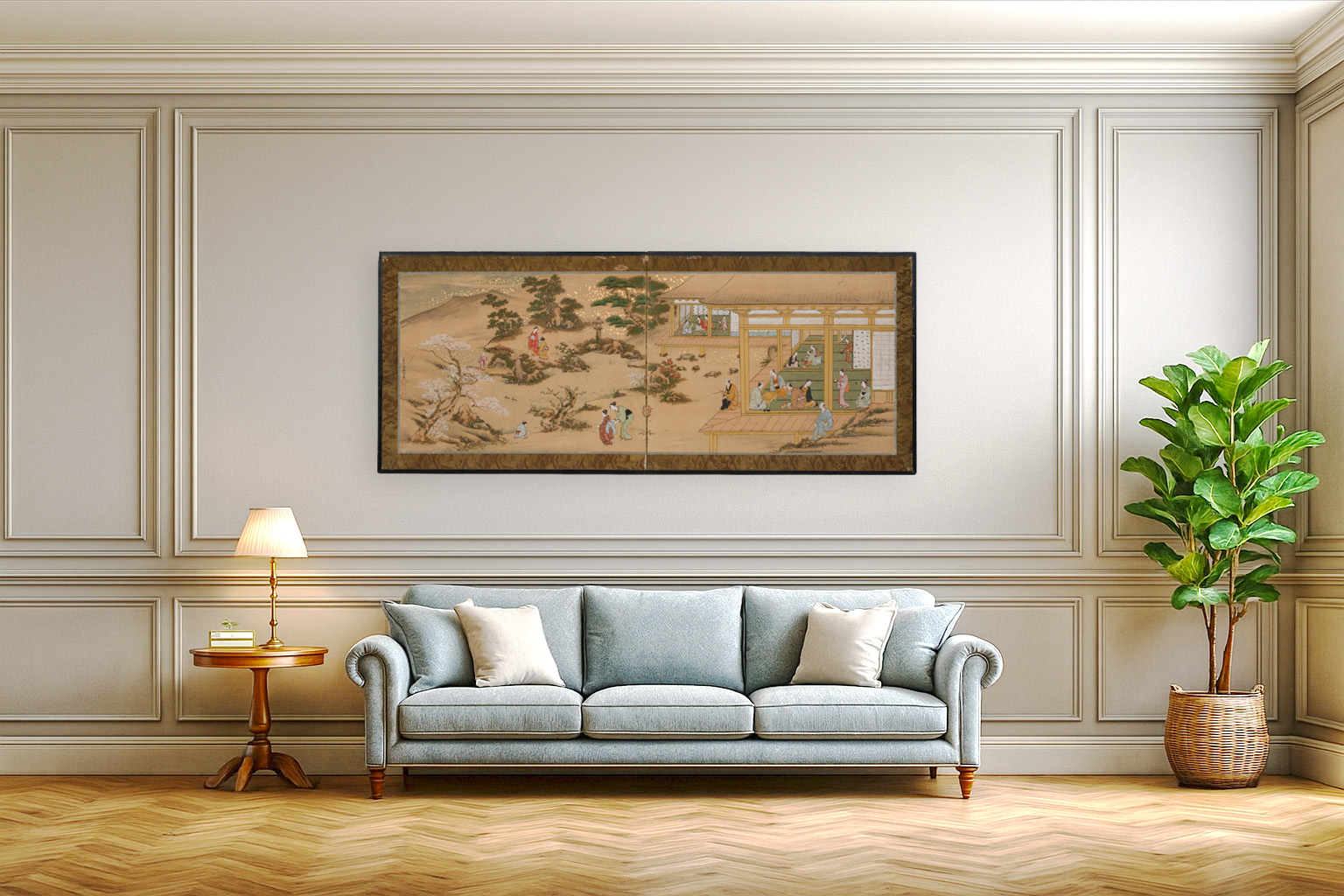 Low folding screen