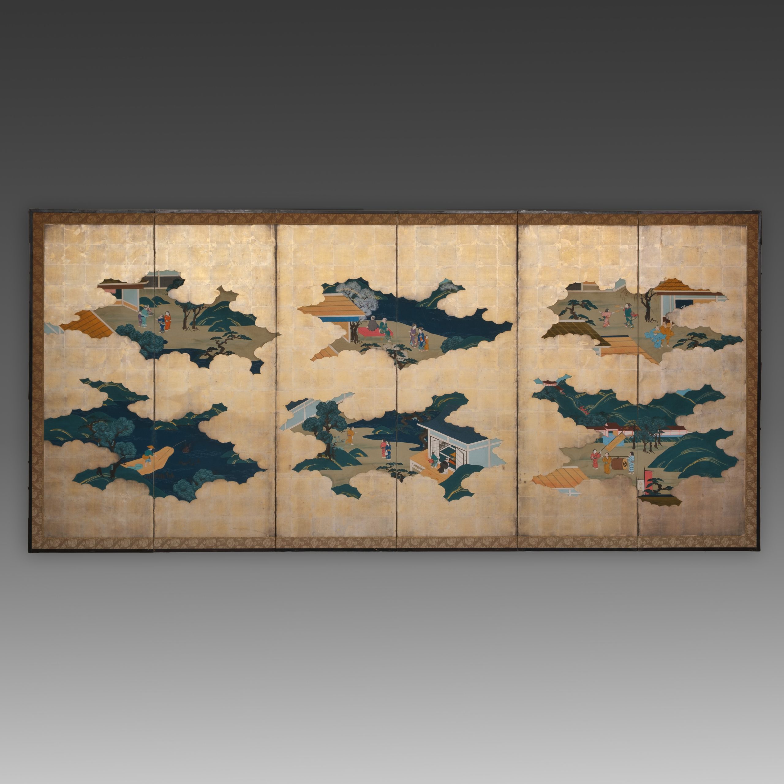 Six-panel folding screen daily life in Edo-period - Image 15