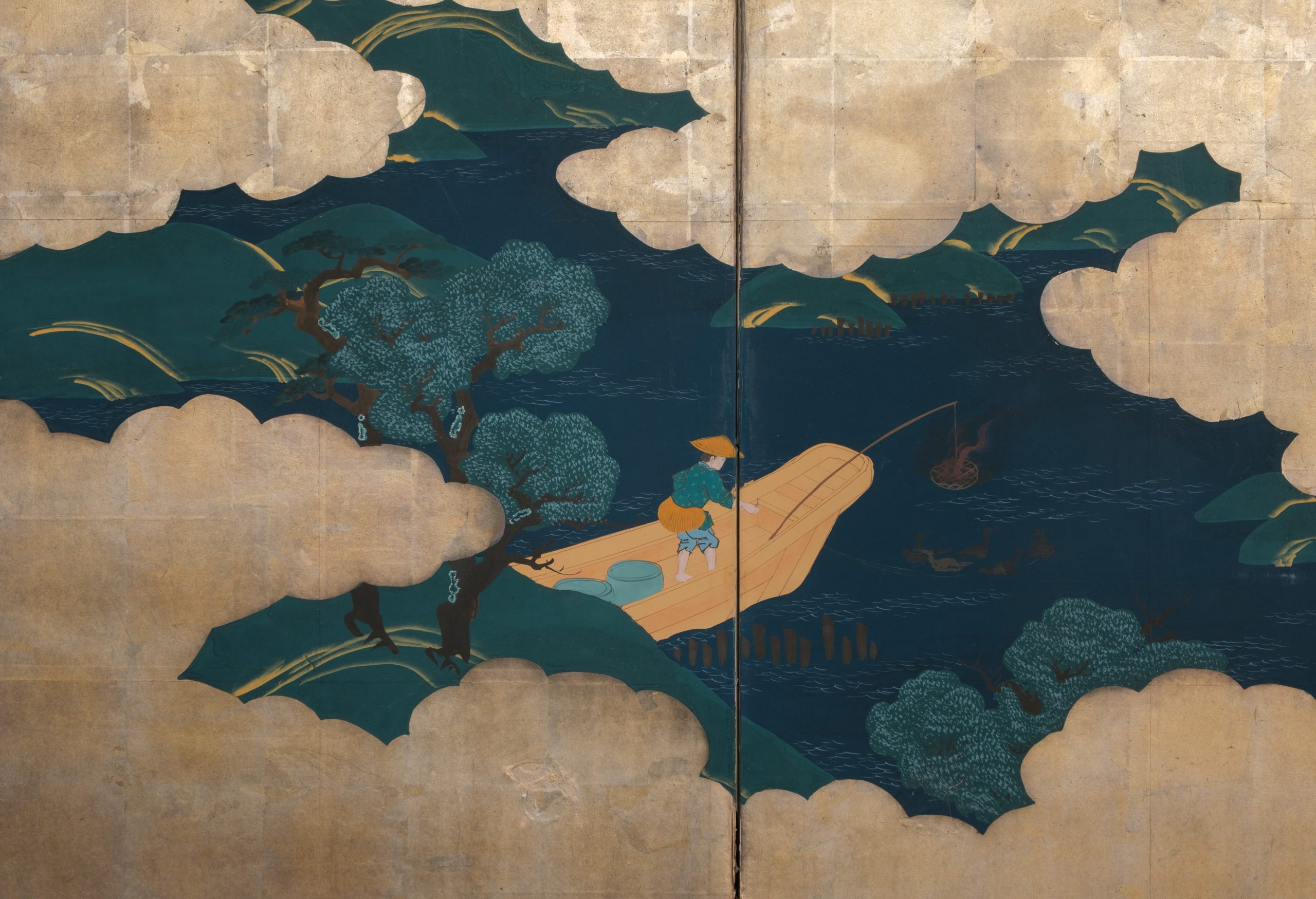 Six-panel folding screen daily life in Edo-period - Image 8