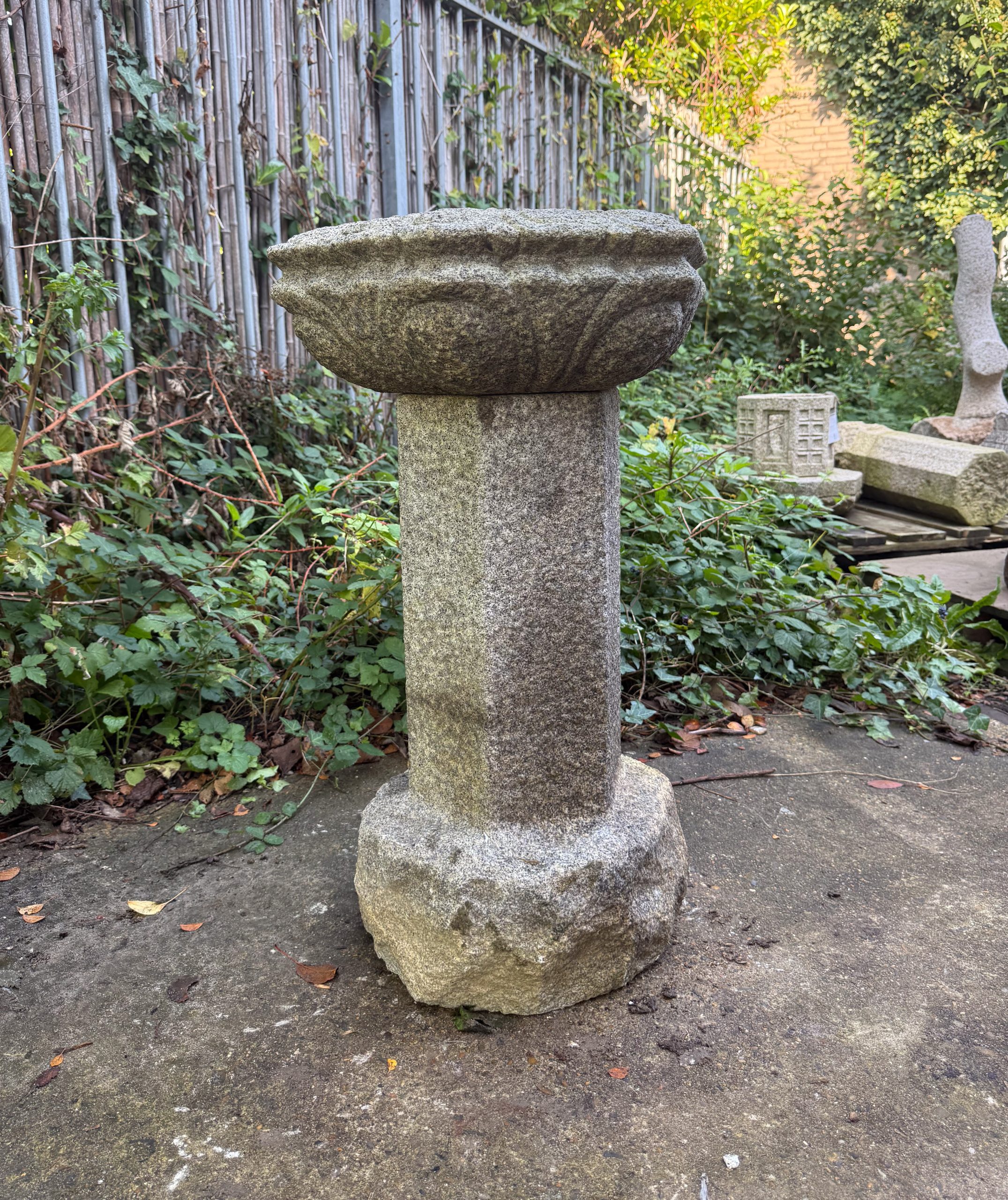 Five-part granite ‘buried’ garden lantern, known as Rokkaku ikekomi’dôrô - Image 5