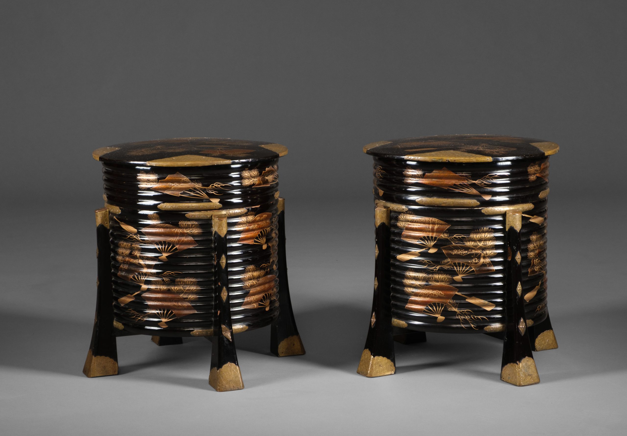 Pair of lacquered wooden hokai 行器 (covered portable food containers), - Image 2