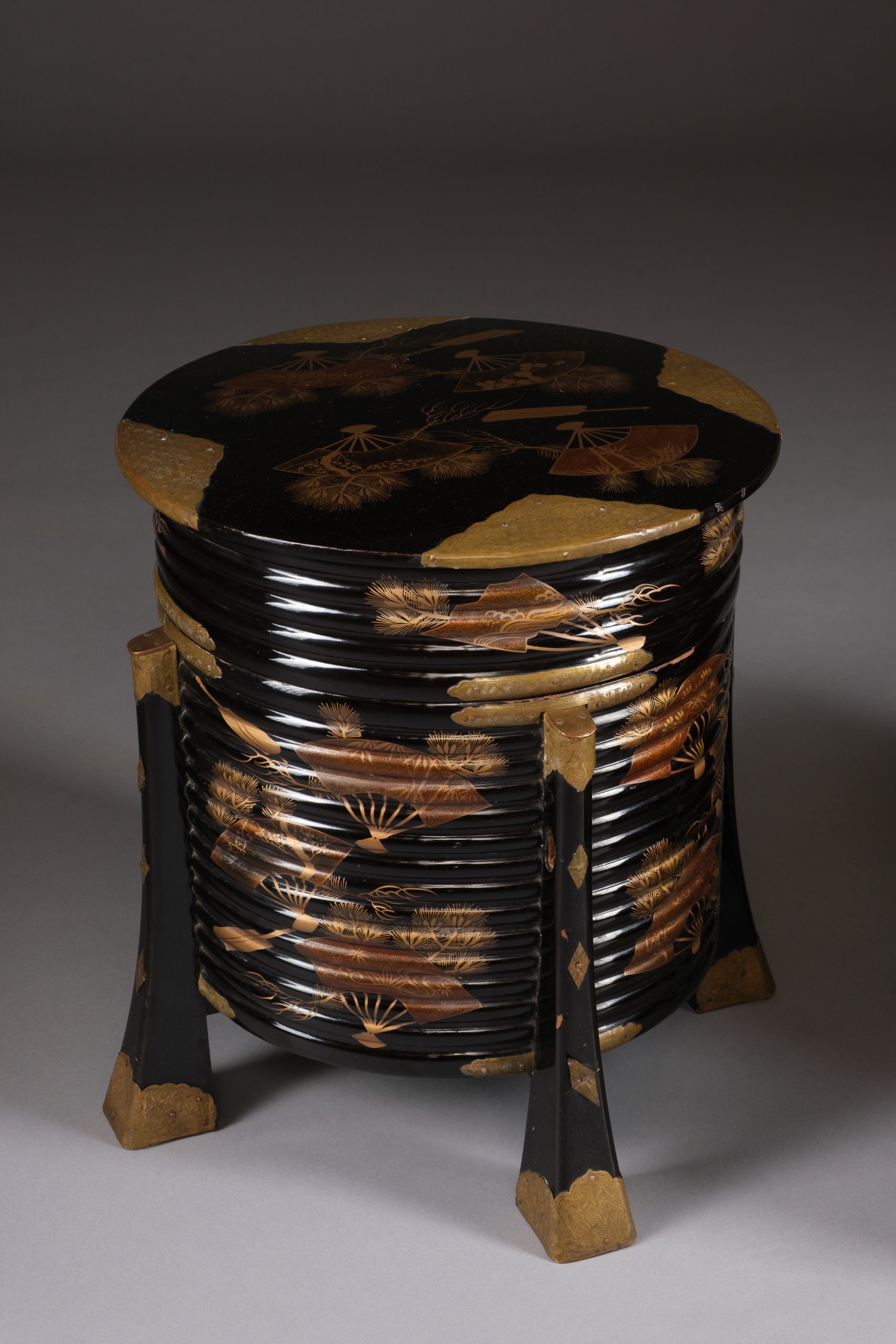 Pair of lacquered wooden hokai 行器 (covered portable food containers), - Image 8