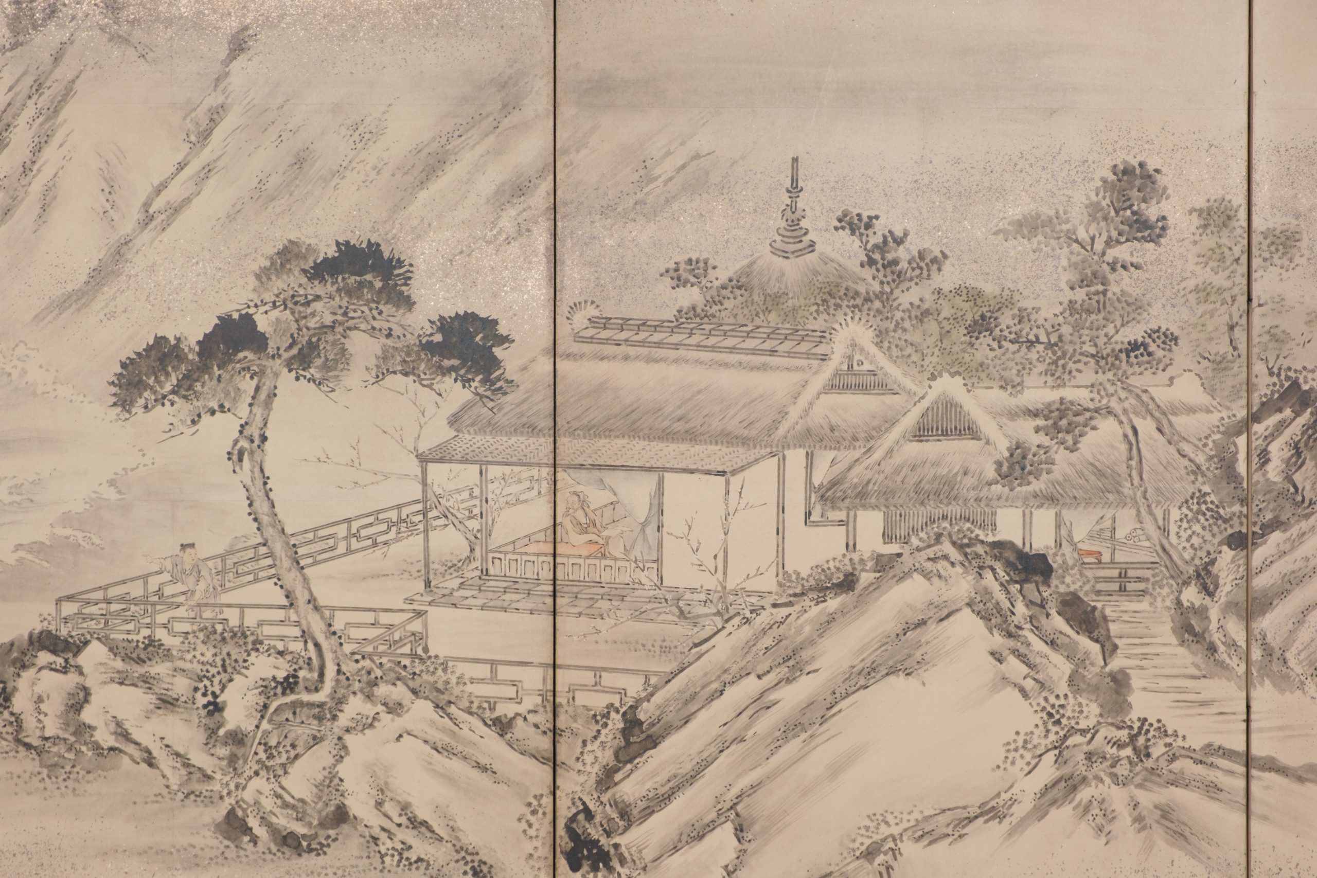 Screen waterside landscape by Kanô Eigaku 狩野永岳 (1790–1867) - Image 4