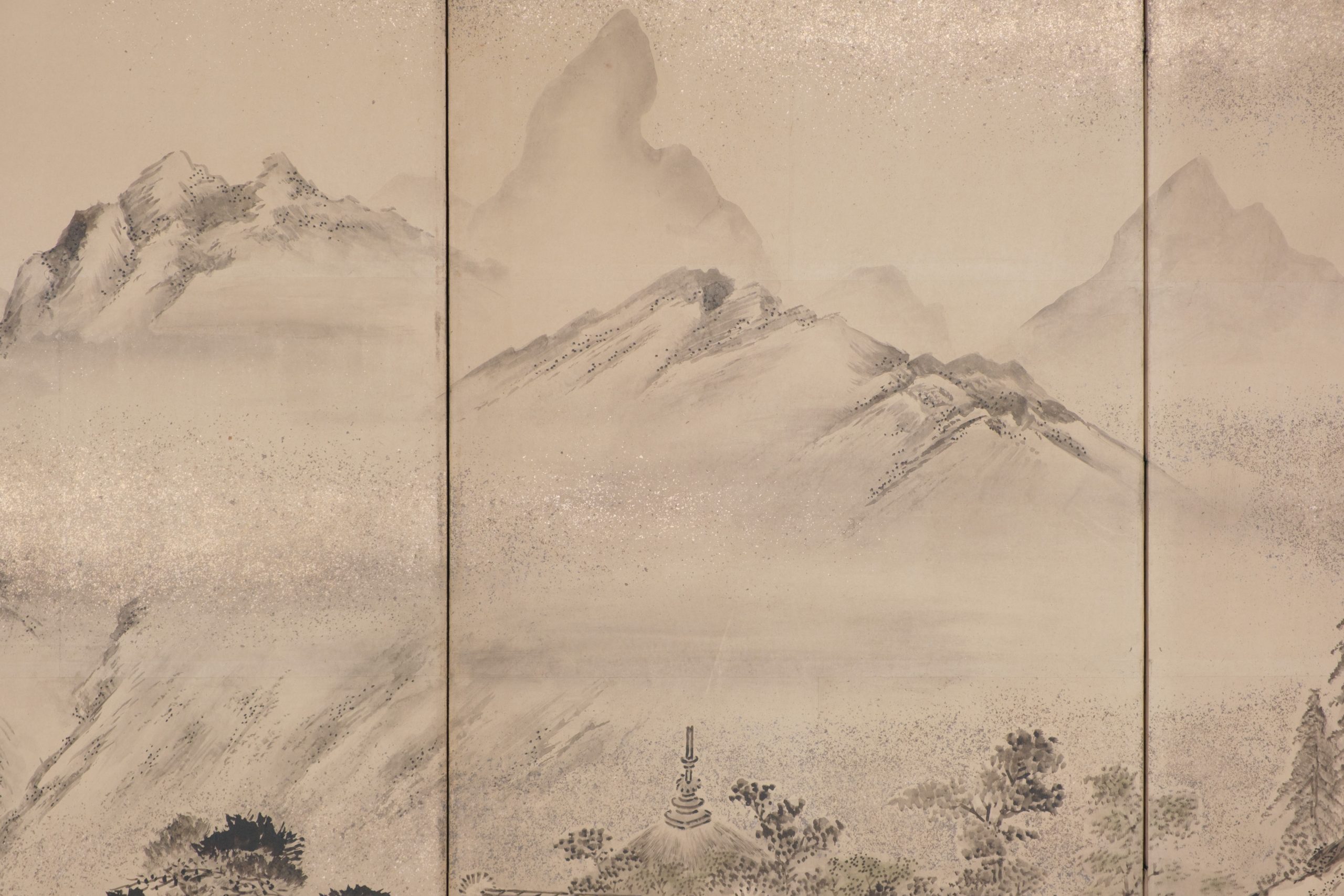 Screen waterside landscape by Kanô Eigaku 狩野永岳 (1790–1867) - Image 5