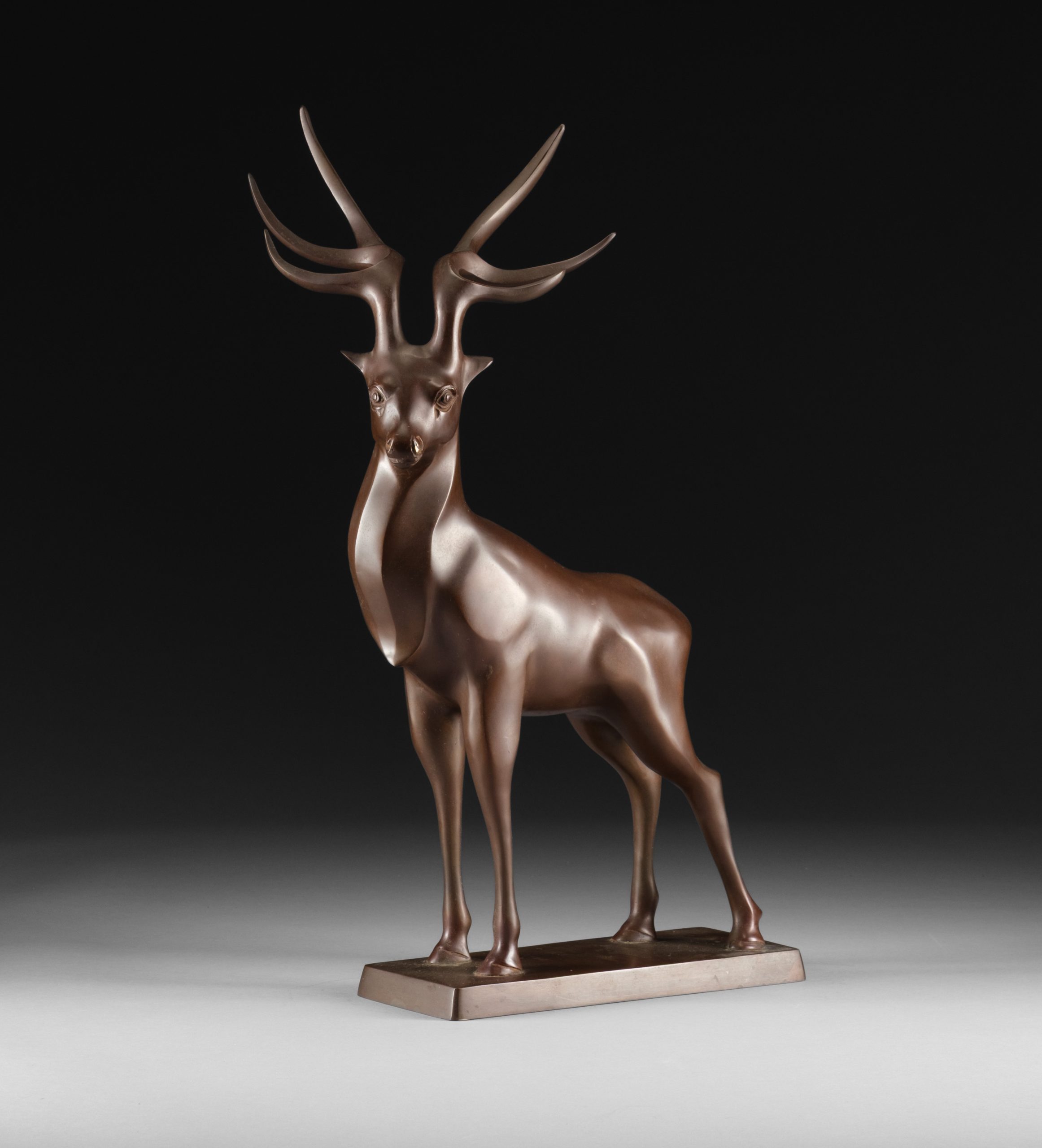 Bronze stag sculpture