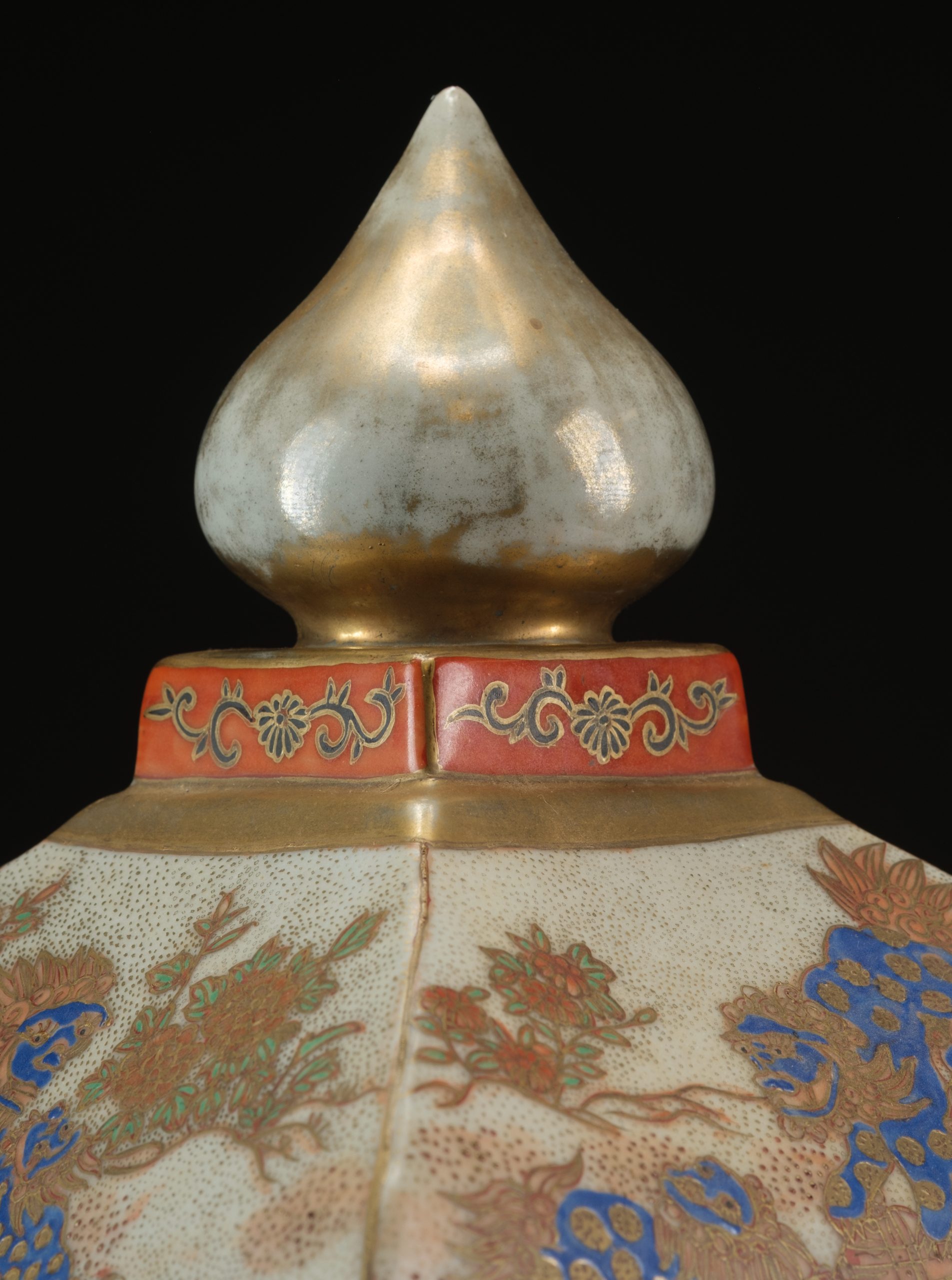 2-part Kutani porcelain lantern 燈籠 (tôrô) - Image 6