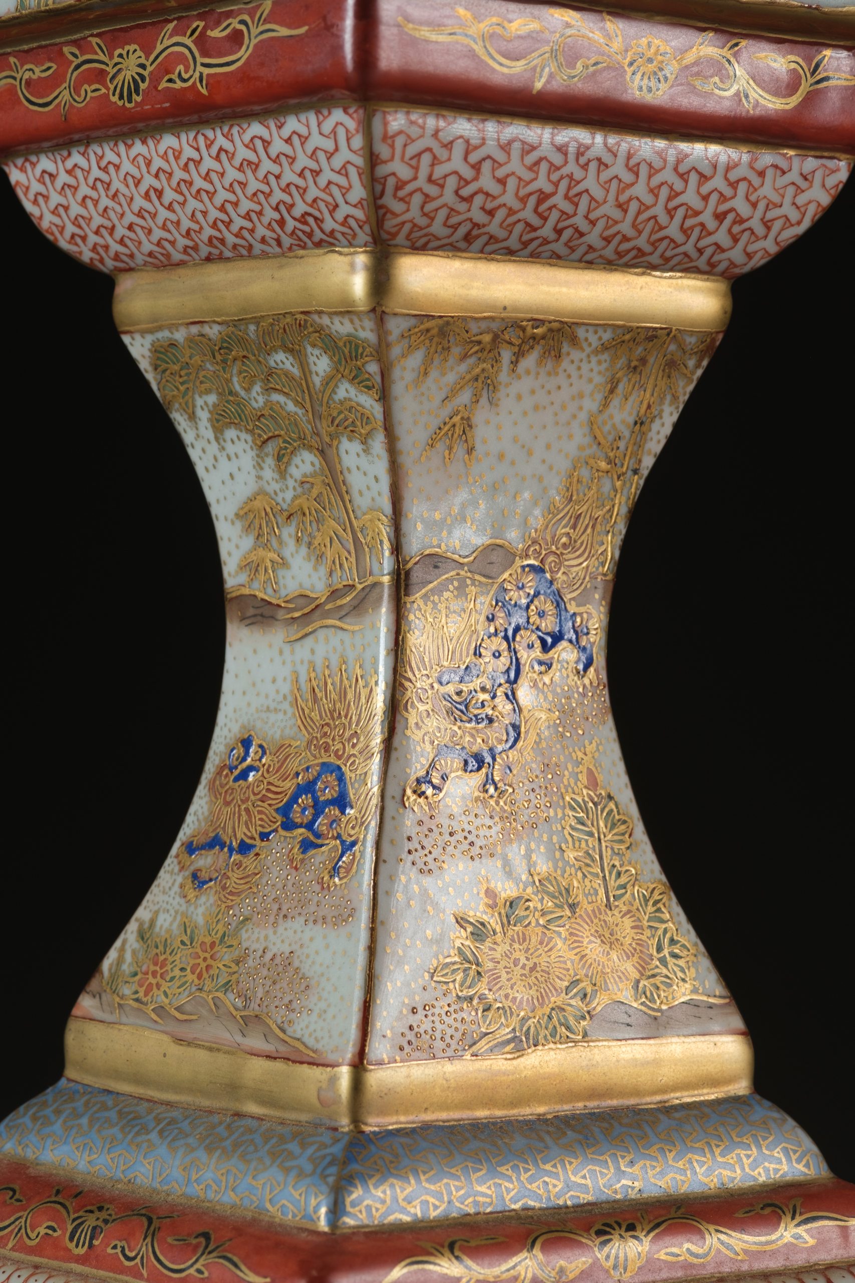 2-part Kutani porcelain lantern 燈籠 (tôrô) - Image 7