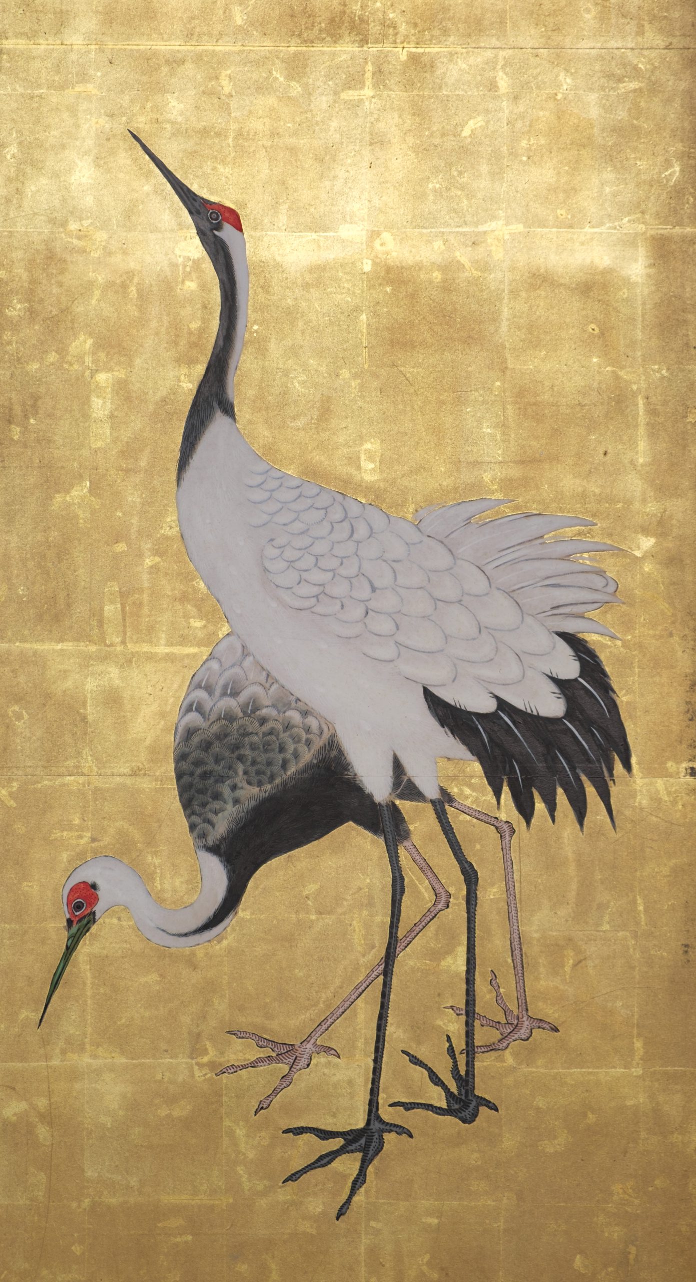 Tall screen cranes on gold leaf - Image 6