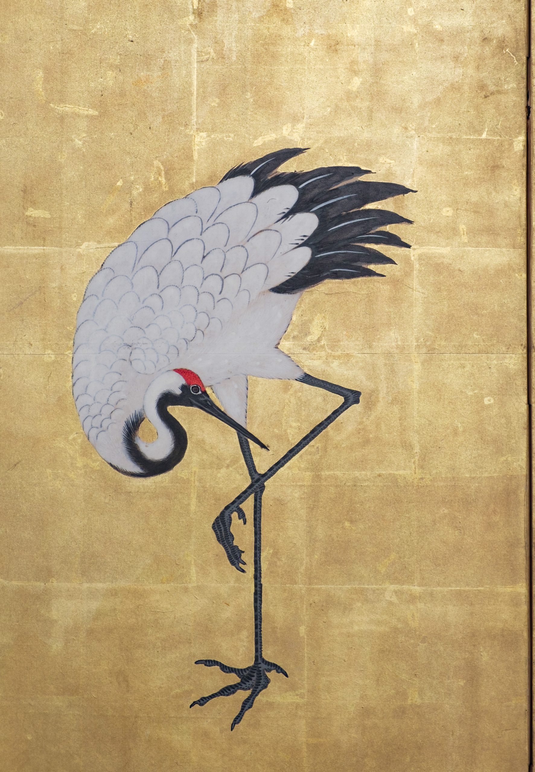 Tall screen cranes on gold leaf - Image 9